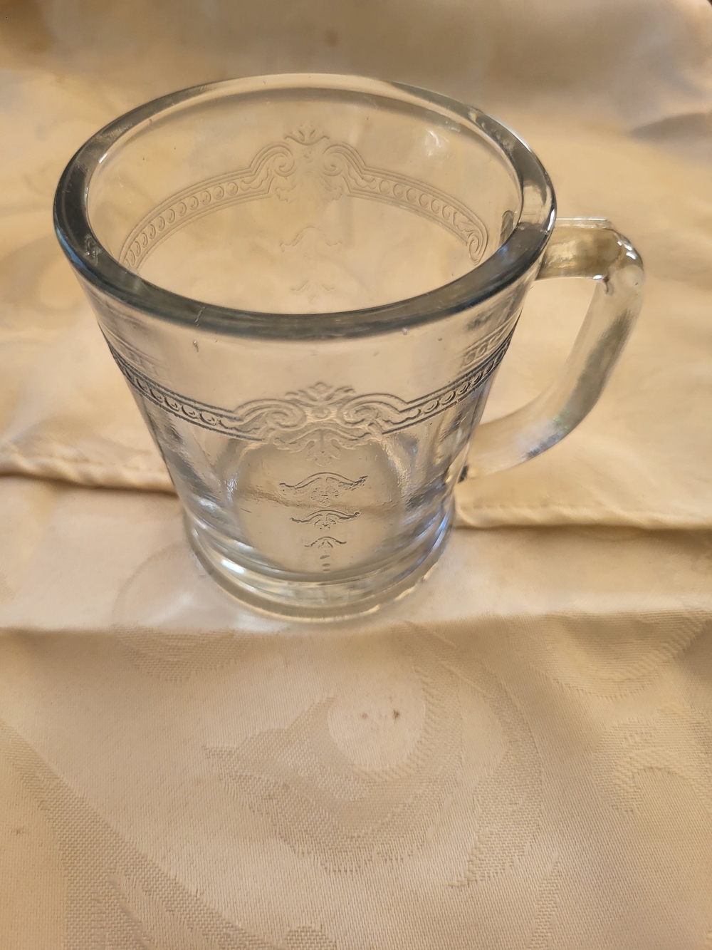 FIRE-KING D-handle SAPPHIRE blue glass PHILBE MUG vintage Anchor Hocking